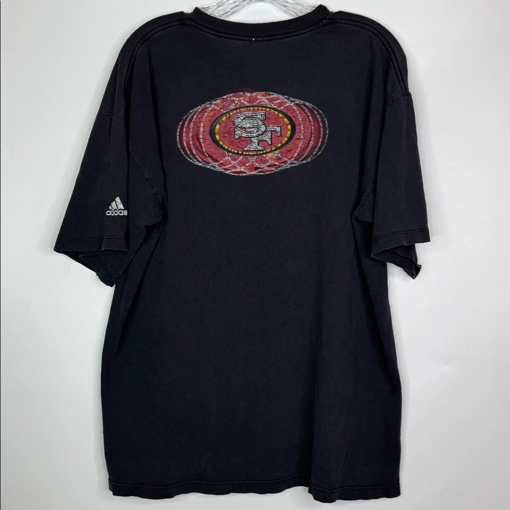 Vintage Adidas San Francisco 49s Black Tshirt Size Large